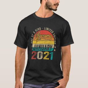 2 Years Old Awesome Since January 2021 2nd Birthd T-Shirt