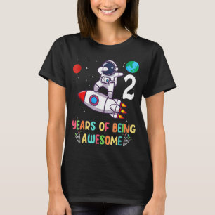 2 Years Old Birthday Boy Astronaut Space 2th Birth T-Shirt