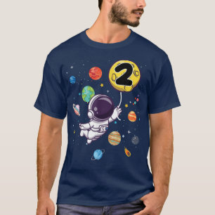 2 Years Old Birthday Boy Gifts Astronaut Birthday T-Shirt