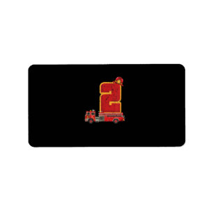 2 Years Old Birthday Boy Gifts Firefighter Label