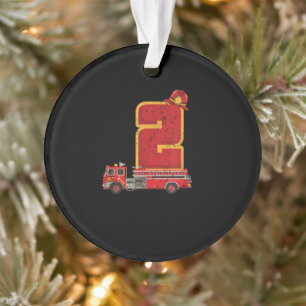 2 Years Old Birthday Boy Gifts Firefighter Ornament