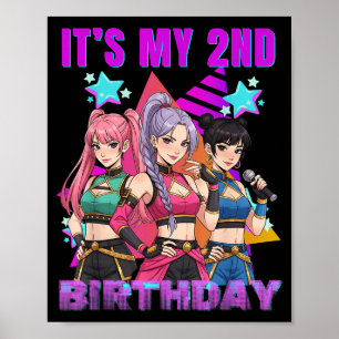 2 Years Old Birthday K P Kids 2nd Birthday Girls K Poster