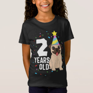 2 Years Old Birthday Pug Dog Lover Party 2nd Birth T-Shirt