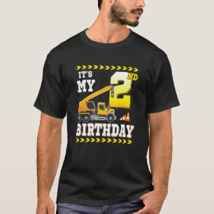 2 Years Old Boy It's My 2nd Birthday Construction  T-Shirt