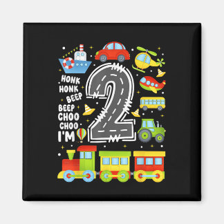 2 Years Old Boys Girls Kids 2nd Birthday Transport Magnet