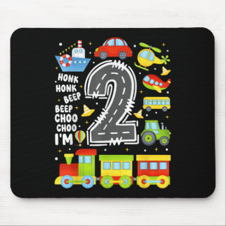 2 Years Old Boys Girls Kids 2nd Birthday Transport Mouse Mat