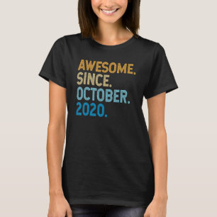 2 Years Old Funny Awesome Since October 2020 2nd B T-Shirt