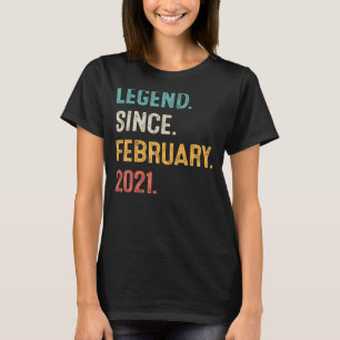 2 Years Old Gift Legend Since February 2021 2nd Bi T-Shirt