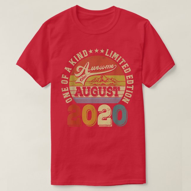 2 Years Old Gifts Awesome Since August 2020 2nd Bi T-Shirt (Design Front)