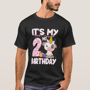 2 Years Old Girls It's My 2nd Birthday Cow Themed T-Shirt