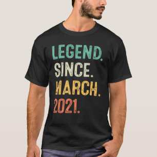 2 Years Old Legend Since March 2021 2nd Birthday T-Shirt