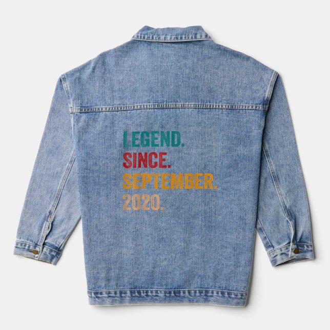 2 Years Old  Legend Since September 2020 2th Birth Denim Jacket (Back)