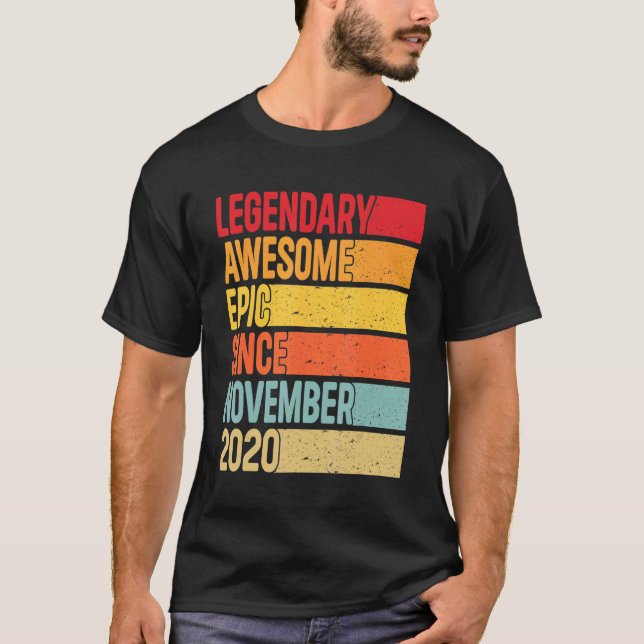 2 Years Old  Legendary Epic Awesome Since November T-Shirt (Front)