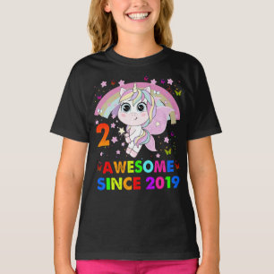 2 Years Old Unicorn Cutie 2nd Birthday Unicorn T-Shirt