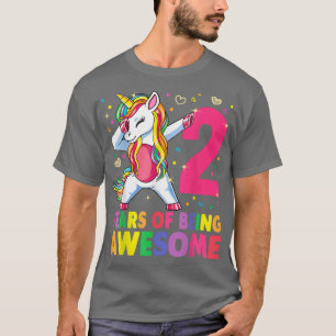 2 Years Old Unicorn Dabbing 2nd Birthday Girl Unic T-Shirt