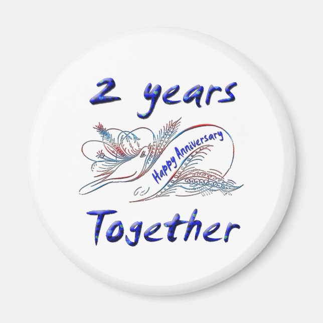 2 Years Together Magnet (Front)