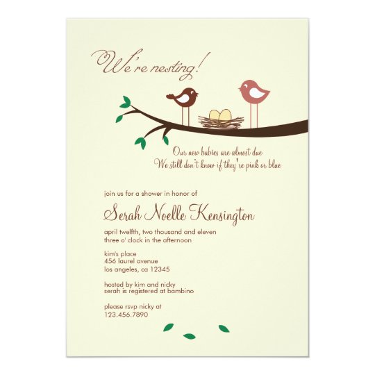 2 Yellow Eggs Twins Baby Shower Invitation