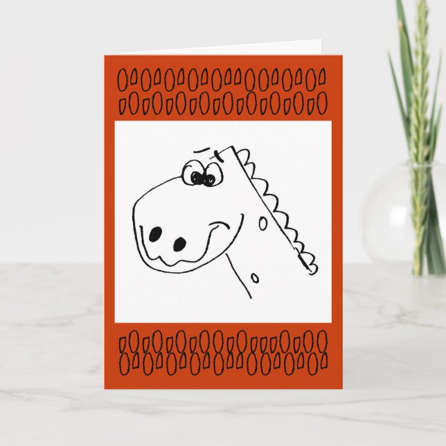 2 Yr. Birthday Dinosaur (Colour me) Card (Front)