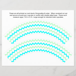 2 Zig zag Generic Personalise Cupcake Wrappers