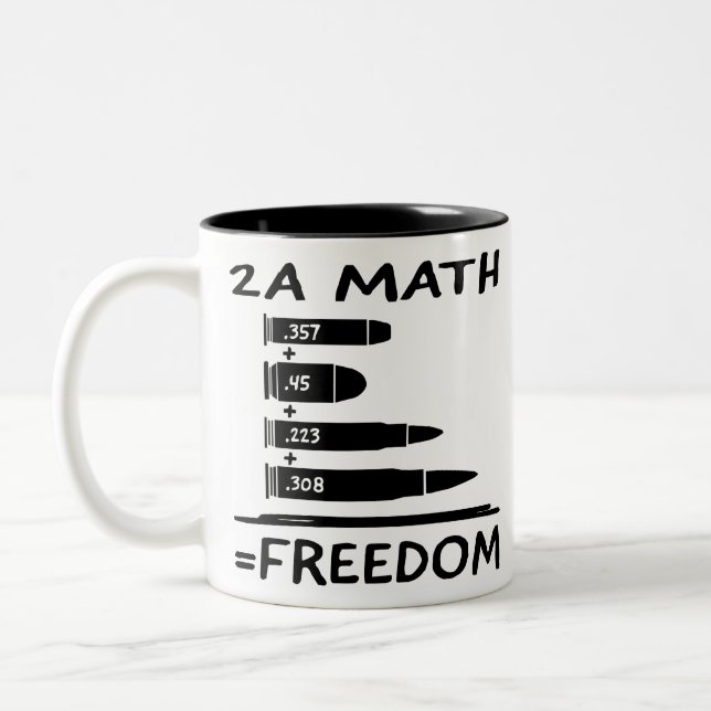 2A Math = Freedom #USAPatriotGraphics  ©WhiteTiger Two-Tone Coffee Mug (Left)