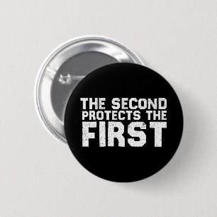 2A  Second protects the first Free Speech Gun 6 Cm Round Badge