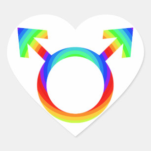 2become1 Gay Pride Heart Sticker