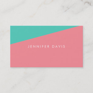 2COLOR   AQUA + SALMON   BUSINESS CARD