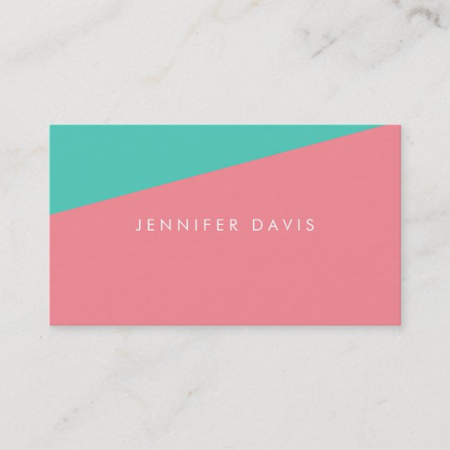 2COLOR | AQUA + SALMON | BUSINESS CARD (Front)