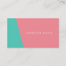2COLOR | AQUA + SALMON | BUSINESS CARD
