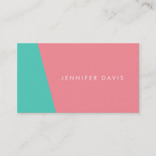 2COLOR   AQUA + SALMON   BUSINESS CARD