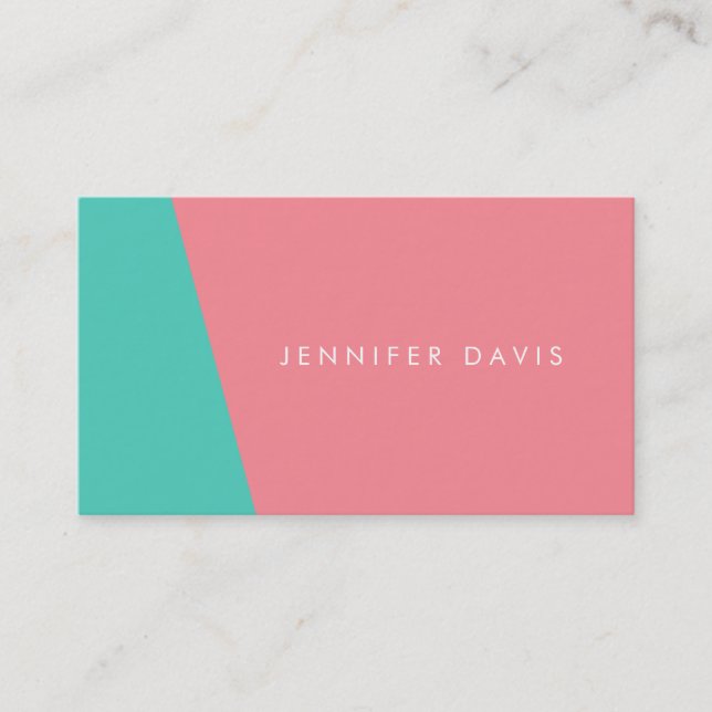 2COLOR | AQUA + SALMON | BUSINESS CARD (Front)