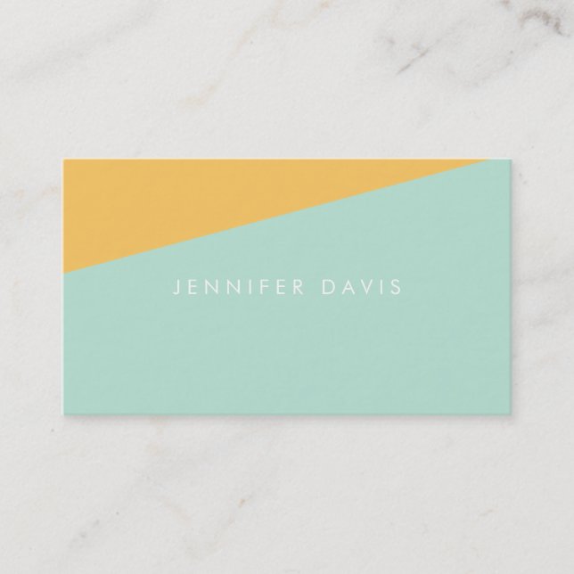 2COLOR | PALE SUNFLOWER + SEAFOAM | BUSINESS CARD (Front)
