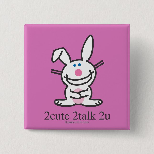 2cute 2talk 2u 15 cm square badge (Front)
