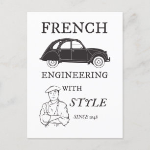2CV Deux Chevaux French Oldtimer Engineering Postcard