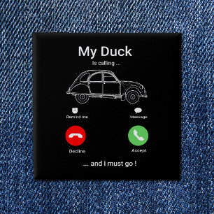2CV Deux Chevaux Funny  Smartphone Postcard 15 Cm Square Badge
