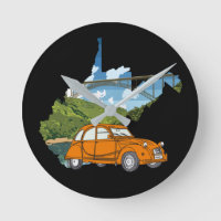 2CV Deux Chevaux Landscape Illustration