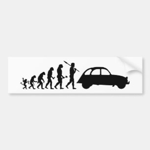 2CV Deux Chevaux Oldtimer French Car Evolution Bumper Sticker