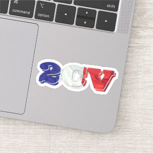 2CV Deux Chevaux Red White Blue French Flag