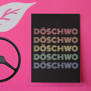 2CV Döschwo Deux Chevaux Typography Postcard