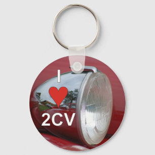 2CV Ente Scheinwerfer I love Key Ring
