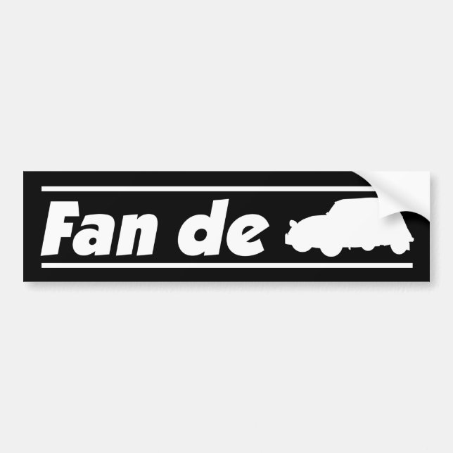 2CV Fan de Ente Deux Chevaux Silhouette Bumper Sticker (Front)