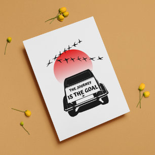 2CV Oldtimer Sunset - The journey is the goal   Postcard