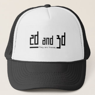 2D 3D Friends Trucker Hat