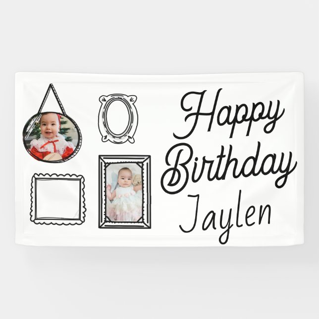 2D  Birthday Party Comic Style Banner (Horizontal)
