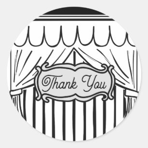 2D Birthday Party Comic Style Thank You Classic Round Sticker