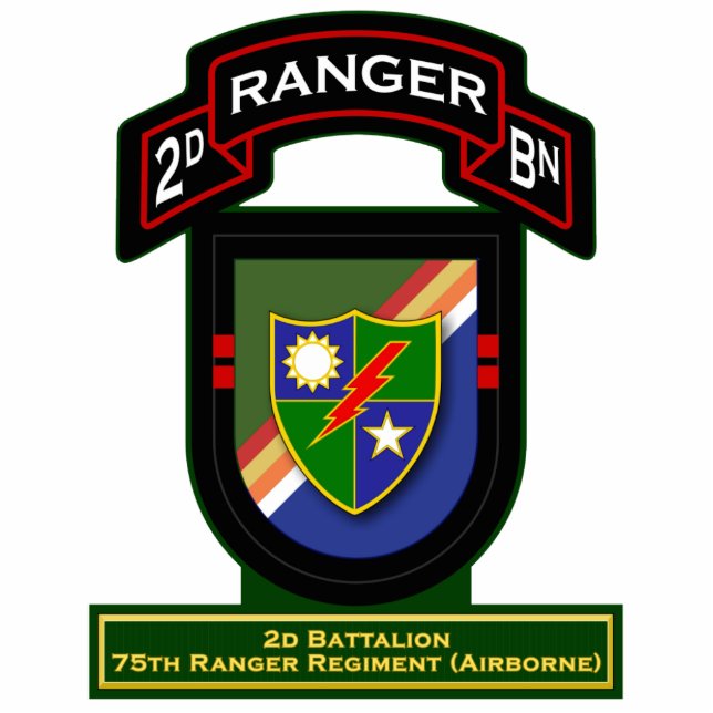 2d Bn, 75th Ranger Regiment - Airborne Standing Photo Sculpture (Front)