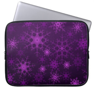 2d illustration. Abstract snowflakes. Holy Christm Laptop Sleeve
