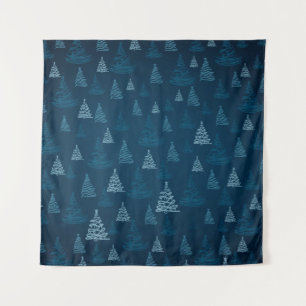 2d illustration. Abstract snowflakes. Holy Christm Tapestry