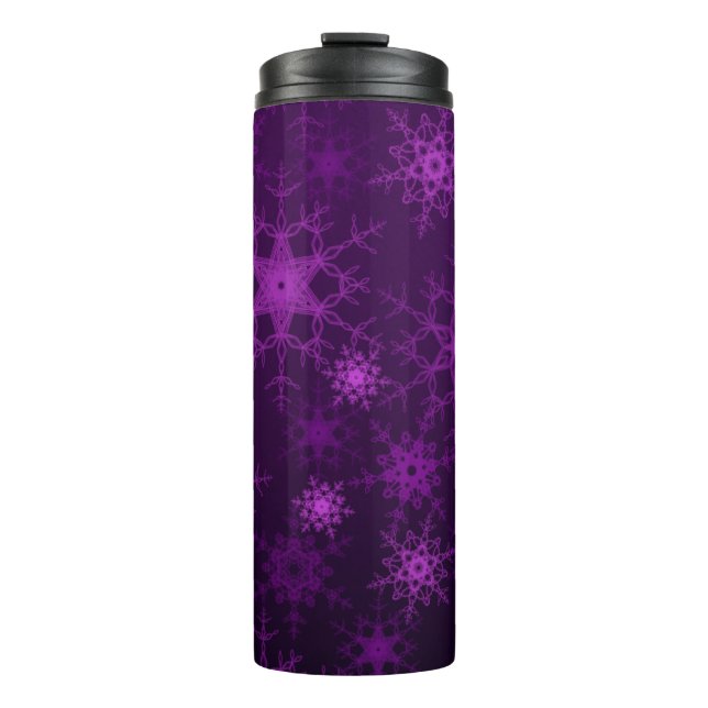 2d illustration. Abstract snowflakes. Holy Christm Thermal Tumbler (Front)