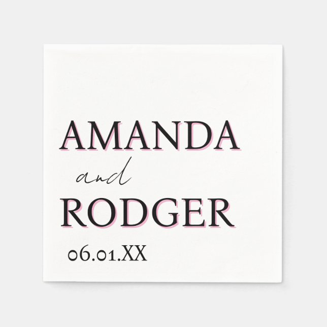 2D Lettering Bold Personalised Napkins  (Front)
